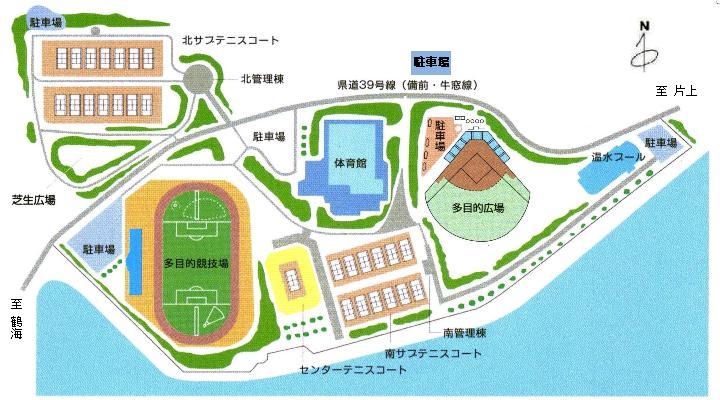 備前市総合運動公園敷地内平面図